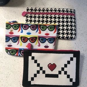 Set of 3 small Ipsy makeup bags